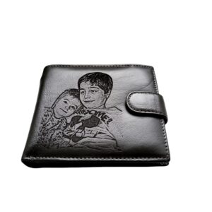 Portofel Personalizat cu poza 13, barbati, piele naturala , negru