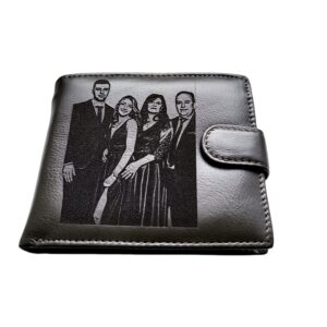 Portofel Personalizat cu poza 15, barbati, piele naturala , negru