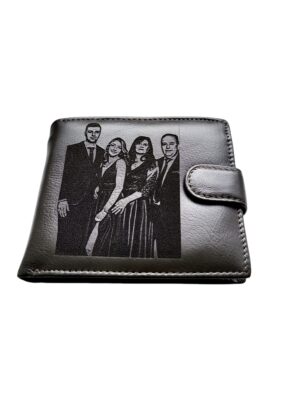 Portofel Personalizat cu poza 15, barbati, piele naturala , negru