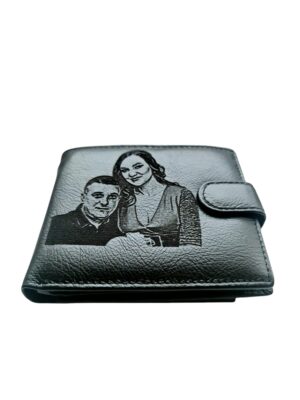 Portofel Personalizat cu poza 16, barbati, piele naturala , negru