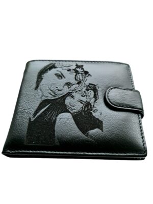 Portofel Personalizat cu poza 17, barbati, piele naturala , negru