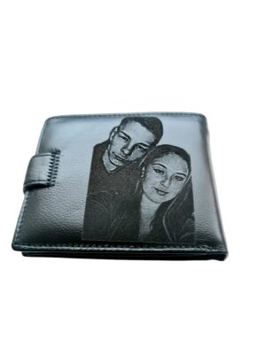 Portofel Personalizat cu poza 18, barbati, piele naturala , negru