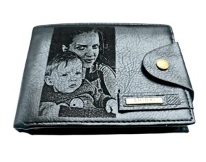 Portofel Personalizat cu poza e10, barbati, piele, cu capsa, negru