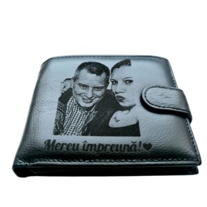 Portofel Personalizat cu poza 19, barbati, piele naturala , negru