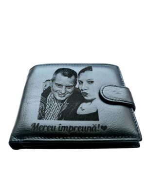 Portofel Personalizat cu poza 19, barbati, piele naturala , negru
