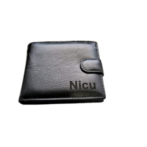 Portofel Personalizat initiale pnnb, barbati, piele naturala , negru