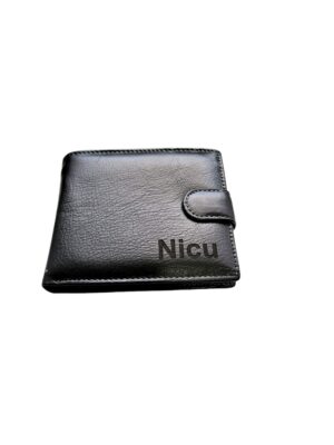 Portofel Personalizat initiale pnnb, barbati, piele naturala , negru