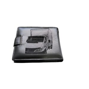 Portofel Personalizat cu poza auto, barbati, piele naturala , negru