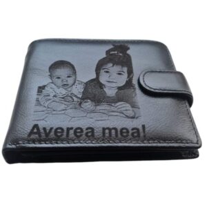 Portofel piele naturala negru cu capsa  Averea Mea.