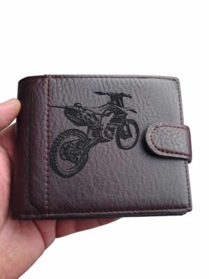portofel maro personalizat cu poza motocicleta