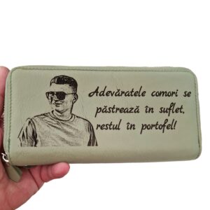 portofel dama verde cu fermoar