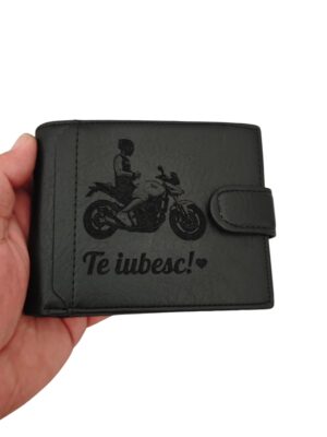 portofel personalizat cu text si poza  Moto