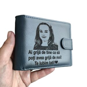 portofel negru cu capsa piele naturala Ai Grija De Tine