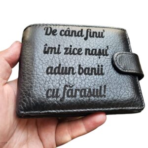 Portofel negru cu capsa De cand finu imi zice nasu