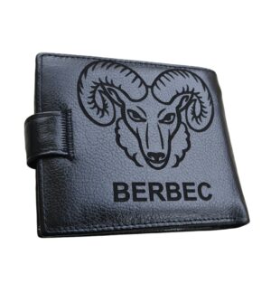 Portofel negru cu capsa zodia berbec