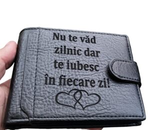 Portofel piele personalizat nu te vad zilnic