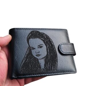 portofel negru cu capsa personalizat cu POZA.