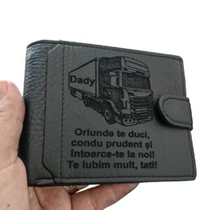 portofel negru cu capsa Tir Oriunde te duci