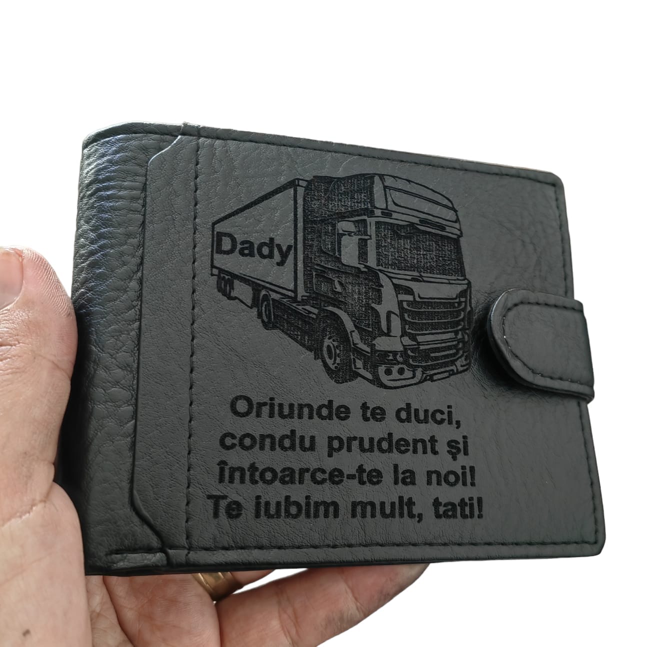 portofel negru cu capsa Tir Oriunde te duci