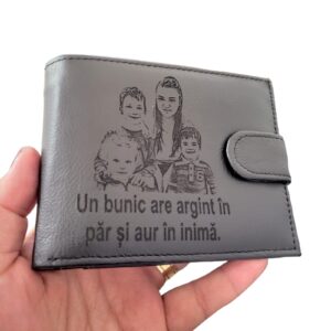 portofel negru cu capsa piele naturala Un bunic!