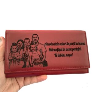 portofel dama piele naturala rosu Adevaratele Valori
