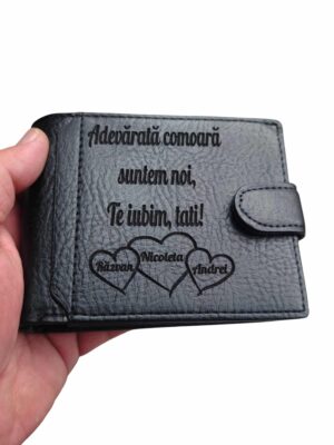 portofel personalizat cu text si inimioare Adevarata comoara