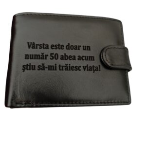 portofel cu text personalizat varsta
