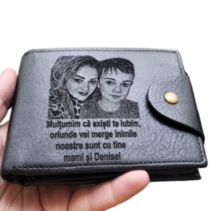 portofel negru cu capsa Multumim ca existi