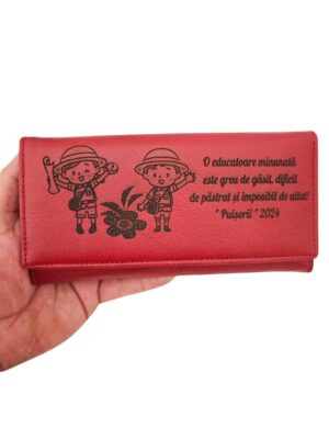 portofel rosu dama personalizat Puisorii