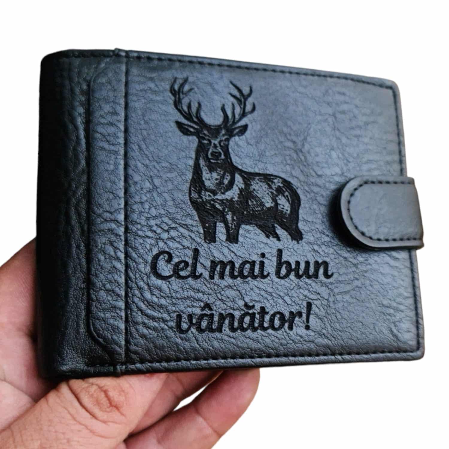 Portofel negru cu capsa Cel Mai Bun Vanator