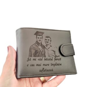 Portofel negru cu capsa Sa-mi vad baiatul fericit!