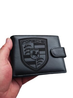 portofel piele naturala negru cu capsa logo auto2