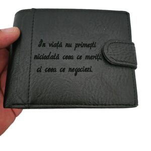 portofel cu capsa negru In viata primesti