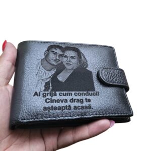 Portofel gravat laser