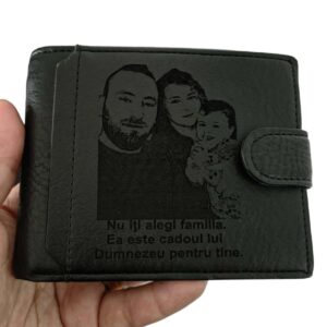 portofel personalizat negru cu capsa  Cadoul Lui