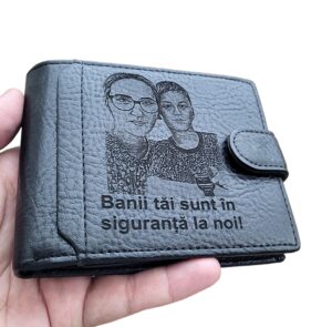 Portofele gravate cu poza si text