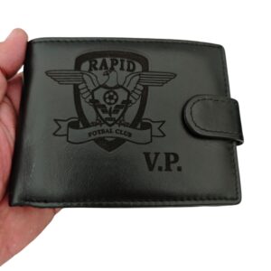 portofel personalizat echipa fotbal si initiale