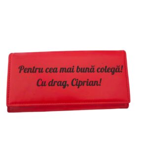Portofel dama rosu piele naturala Colega