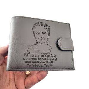 portofel cadou personalizat negru cu capsa Sa nu uiti