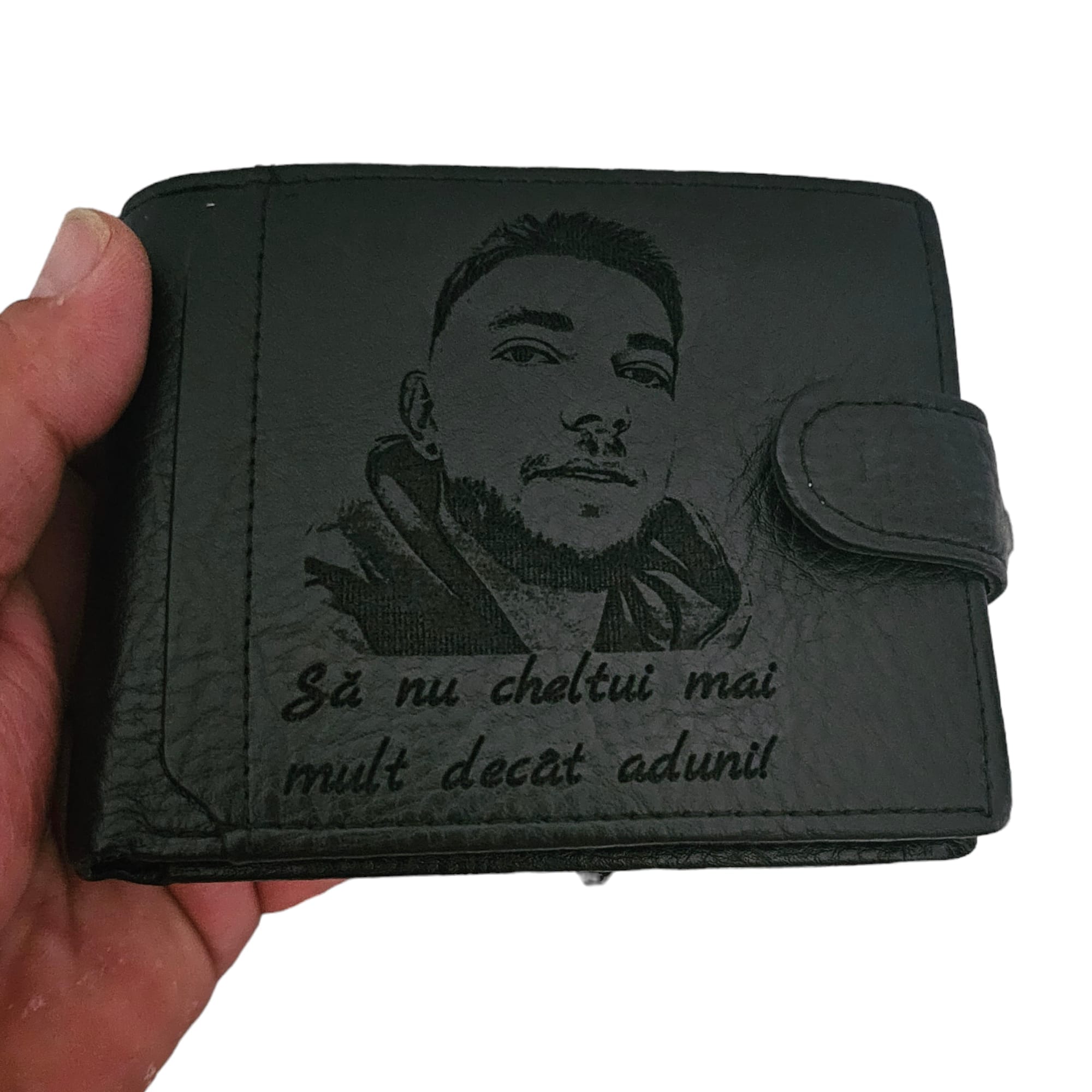 portofel negru cu capsa Sa Nu Cheltui